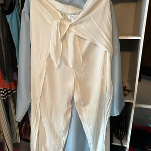 Kona Sol Cream tie front poncho pants